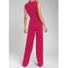 imageHappy Sailed Womens Square Neck Jumpsuit Summer Sleeveless Wide Leg Pants Rompers Dressy Jumpers Business Casual OutfitsHot Pink
