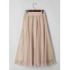 imageHappy Sailed Womens Tulle Midi Skirt Elastic High Waisted ALine Layered Flowy Long Tutu Skirts Country Concert OutfitsApricot