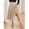 imageHappy Sailed Womens Tulle Midi Skirt Elastic High Waisted ALine Layered Flowy Long Tutu Skirts Country Concert OutfitsApricot