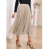 imageHappy Sailed Womens Tulle Midi Skirt Elastic High Waisted ALine Layered Flowy Long Tutu Skirts Country Concert OutfitsApricot