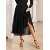 imageHappy Sailed Womens Tulle Midi Skirt Elastic High Waisted ALine Layered Flowy Long Tutu Skirts Country Concert OutfitsBlack