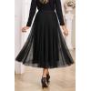 imageHappy Sailed Womens Tulle Midi Skirt Elastic High Waisted ALine Layered Flowy Long Tutu Skirts Country Concert OutfitsBlack