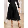 imageHappy Sailed Womens Tulle Midi Skirt Elastic High Waisted ALine Layered Flowy Long Tutu Skirts Country Concert OutfitsBlack