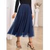 imageHappy Sailed Womens Tulle Midi Skirt Elastic High Waisted ALine Layered Flowy Long Tutu Skirts Country Concert OutfitsBlue