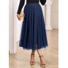 imageHappy Sailed Womens Tulle Midi Skirt Elastic High Waisted ALine Layered Flowy Long Tutu Skirts Country Concert OutfitsBlue