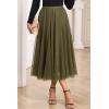 imageHappy Sailed Womens Tulle Midi Skirt Elastic High Waisted ALine Layered Flowy Long Tutu Skirts Country Concert OutfitsGreen