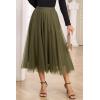 imageHappy Sailed Womens Tulle Midi Skirt Elastic High Waisted ALine Layered Flowy Long Tutu Skirts Country Concert OutfitsGreen