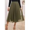 imageHappy Sailed Womens Tulle Midi Skirt Elastic High Waisted ALine Layered Flowy Long Tutu Skirts Country Concert OutfitsGreen