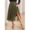 imageHappy Sailed Womens Tulle Midi Skirt Elastic High Waisted ALine Layered Flowy Long Tutu Skirts Country Concert OutfitsGreen