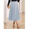 imageHappy Sailed Womens Tulle Midi Skirt Elastic High Waisted ALine Layered Flowy Long Tutu Skirts Country Concert OutfitsGrey
