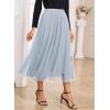 imageHappy Sailed Womens Tulle Midi Skirt Elastic High Waisted ALine Layered Flowy Long Tutu Skirts Country Concert OutfitsGrey
