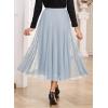 imageHappy Sailed Womens Tulle Midi Skirt Elastic High Waisted ALine Layered Flowy Long Tutu Skirts Country Concert OutfitsGrey