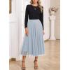 imageHappy Sailed Womens Tulle Midi Skirt Elastic High Waisted ALine Layered Flowy Long Tutu Skirts Country Concert OutfitsGrey