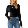 imageHappy Sailed Womens Basic TShirts Long Sleeve Round Neck Thumb Holes Slim Fit Tees Shirts Tops Fall Outfits Clothing