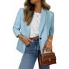 imageHappy Sailed Womens Long Sleeve Blazer Business Casual Open Front Work Office Suit JacketsSky Blue
