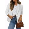 imageHappy Sailed Womens Long Sleeve Blazer Business Casual Open Front Work Office Suit JacketsWhite