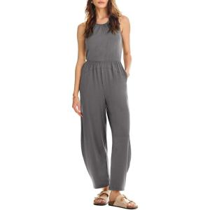 imageHappy Sailed Womens Jumpsuit Casual Crew Neck Sleeveless Jumpsuits High Waist Long Pant Rompers with PocketsGrey