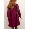 imageHappy Sailed Fall Cocktail Dresses for Women Lace Long Sleeve Button Slim A Line Mini DressBurgundy