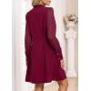 imageHappy Sailed Fall Cocktail Dresses for Women Lace Long Sleeve Button Slim A Line Mini DressBurgundy