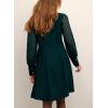 imageHappy Sailed Fall Cocktail Dresses for Women Lace Long Sleeve Button Slim A Line Mini DressDark Green