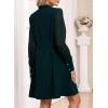 imageHappy Sailed Fall Cocktail Dresses for Women Lace Long Sleeve Button Slim A Line Mini DressDark Green