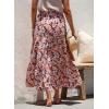 imageHappy Sailed Summer Skirts for Women Floral Print High Waist Flowy Split A Line Boho Maxi Skirt with PocketsBlack