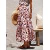 imageHappy Sailed Summer Skirts for Women Floral Print High Waist Flowy Split A Line Boho Maxi Skirt with PocketsBlack