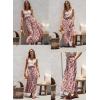 imageHappy Sailed Summer Skirts for Women Floral Print High Waist Flowy Split A Line Boho Maxi Skirt with PocketsBlack