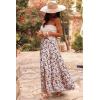 imageHappy Sailed Summer Skirts for Women Floral Print High Waist Flowy Split A Line Boho Maxi Skirt with PocketsBlack