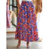 imageHappy Sailed Summer Skirts for Women Floral Print High Waist Flowy Split A Line Boho Maxi Skirt with PocketsBlue