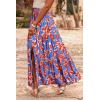imageHappy Sailed Summer Skirts for Women Floral Print High Waist Flowy Split A Line Boho Maxi Skirt with PocketsBlue
