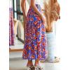 imageHappy Sailed Summer Skirts for Women Floral Print High Waist Flowy Split A Line Boho Maxi Skirt with PocketsBlue