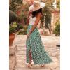 imageHappy Sailed Summer Skirts for Women Floral Print High Waist Flowy Split A Line Boho Maxi Skirt with PocketsDark Green