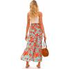 imageHappy Sailed Summer Skirts for Women Floral Print High Waist Flowy Split A Line Boho Maxi Skirt with PocketsGreen