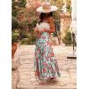 imageHappy Sailed Summer Skirts for Women Floral Print High Waist Flowy Split A Line Boho Maxi Skirt with PocketsGreen