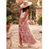 imageHappy Sailed Summer Skirts for Women Floral Print High Waist Flowy Split A Line Boho Maxi Skirt with PocketsOrange