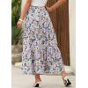 imageHappy Sailed Summer Skirts for Women Floral Print High Waist Flowy Split A Line Boho Maxi Skirt with PocketsPurple