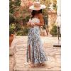 imageHappy Sailed Summer Skirts for Women Floral Print High Waist Flowy Split A Line Boho Maxi Skirt with PocketsPurple