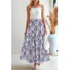 imageHappy Sailed Summer Skirts for Women Floral Print High Waist Flowy Split A Line Boho Maxi Skirt with PocketsSky Blue