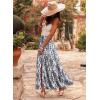 imageHappy Sailed Summer Skirts for Women Floral Print High Waist Flowy Split A Line Boho Maxi Skirt with PocketsSky Blue