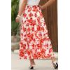 imageHappy Sailed Summer Skirts for Women Floral Print High Waist Flowy Split A Line Boho Maxi Skirt with PocketsWhite