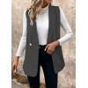 imageHappy Sailed Vest for Women Fall Winter Sleeveless Blazer Cardigans with PocketsBlack