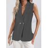imageHappy Sailed Vest for Women Fall Winter Sleeveless Blazer Cardigans with PocketsBlack