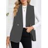 imageHappy Sailed Vest for Women Fall Winter Sleeveless Blazer Cardigans with PocketsBlack