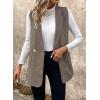 imageHappy Sailed Vest for Women Fall Winter Sleeveless Blazer Cardigans with PocketsBrown