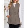 imageHappy Sailed Vest for Women Fall Winter Sleeveless Blazer Cardigans with PocketsBrown