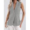 imageHappy Sailed Vest for Women Fall Winter Sleeveless Blazer Cardigans with PocketsGrey
