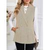 imageHappy Sailed Vest for Women Fall Winter Sleeveless Blazer Cardigans with PocketsKhaki