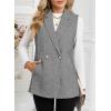imageHappy Sailed Vest for Women Fall Winter Sleeveless Blazer Cardigans with PocketsWhite