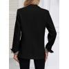 imageHappy Sailed Womens Casual Blazers Plaid Cuff Long Sleeve Double Breasted Open Front Blazer Jackets Work SuitsBlack